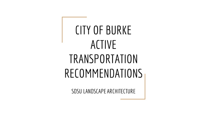 city of burke active transportation recommendations
