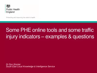 injury indicators  examples &amp; questions  Dr Don Sinclair  South East Local Knowledge &amp;