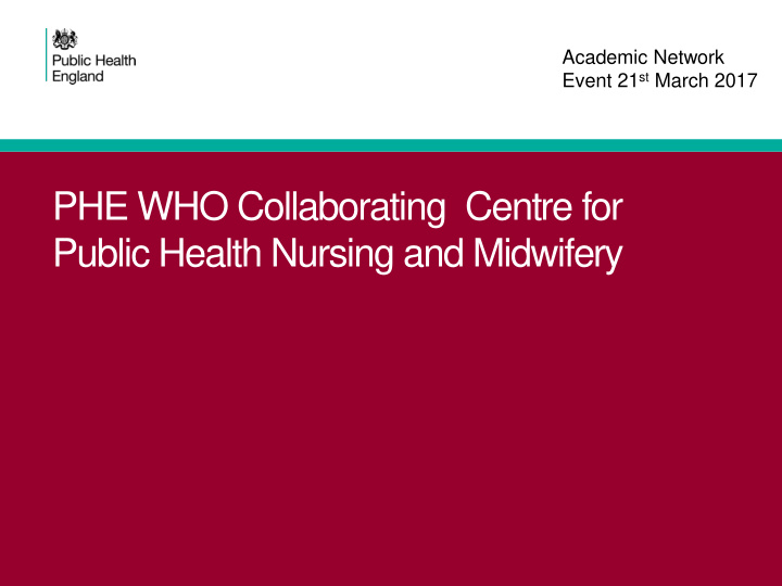 phe who collaborating centre for