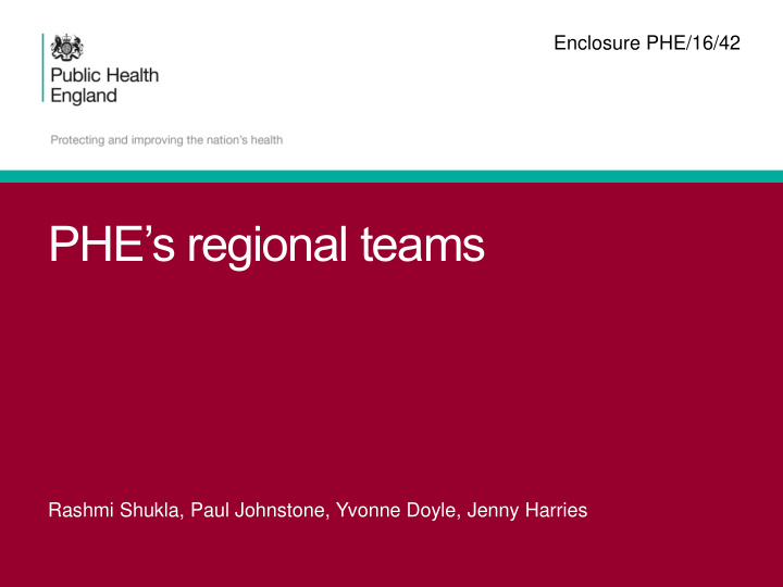 phe s regional teams