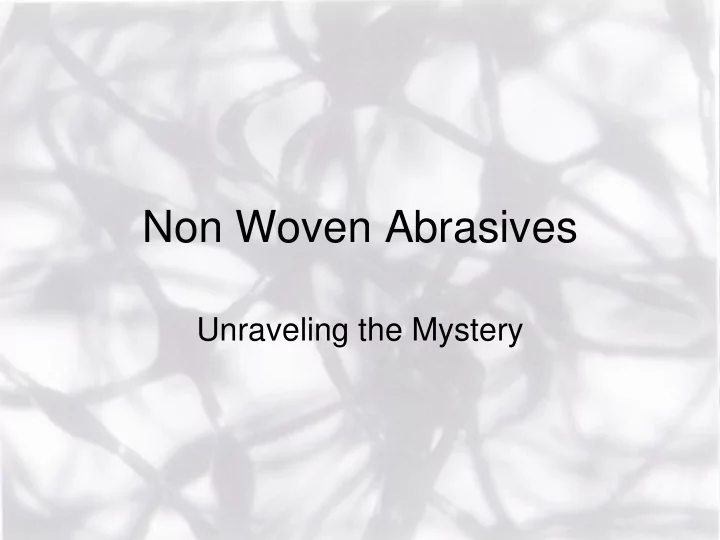 non woven abrasives