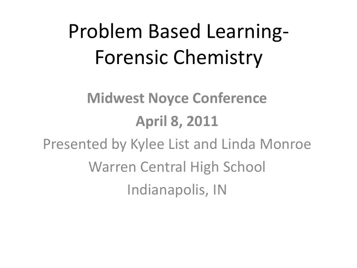 forensic chemistry