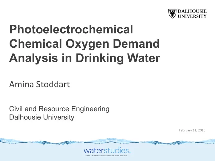 photoelectrochemical chemical oxygen demand analysis in