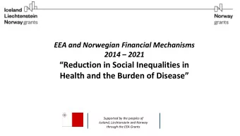 Reduction in Social Inequalities in  Health and the Burden of Disease  Supported by the
