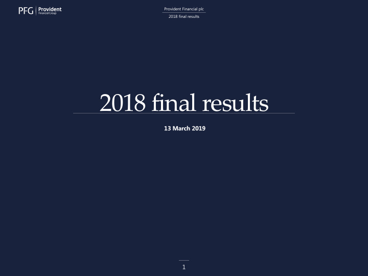 2018 final results