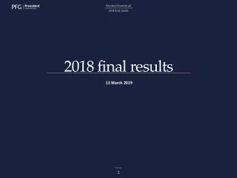2018 final results  13 March 2019  1  Provident Financial plc  2018 final results  Todays
