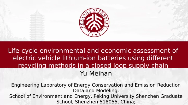life cycle environmental and economic assessment of