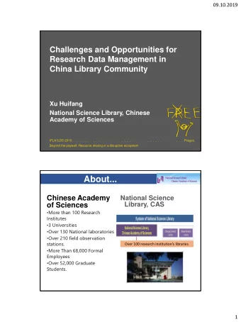About...  Chinese Academy  National Science  Library, CAS  of Sciences  More than 100 Research