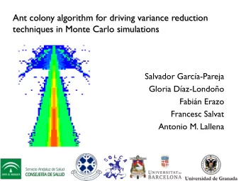 techniques in Monte Carlo simulations  Salvador Garca-Pareja  Gloria Daz-Londoo  Fabin