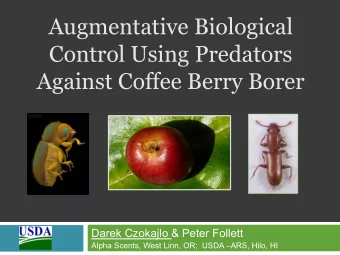Augmentative Biological  Control Using Predators  Against Coffee Berry Borer  Darek Czokajlo &amp;