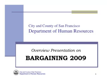 City and County of San Francisco  Department of
