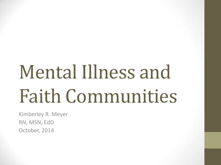 mental illness and faith communities
