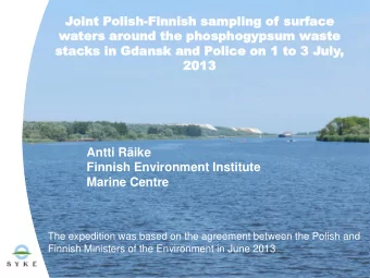 Joint P  oint Polish  olish-Finn  Finnish samp  ish sampli  ling  ng of  of surf  surfac  ace  e