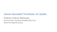 cancer associated thrombosis an update