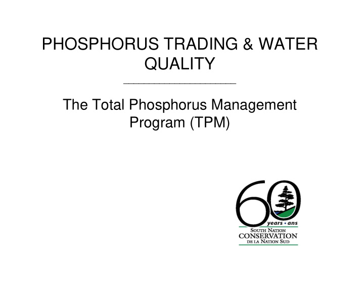 phosphorus trading water quality