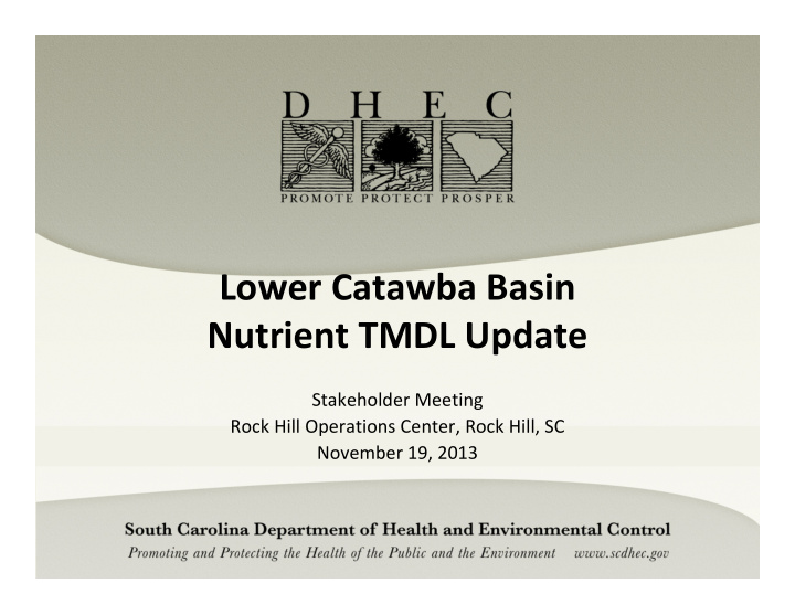 lower catawba basin nutrient tmdl update