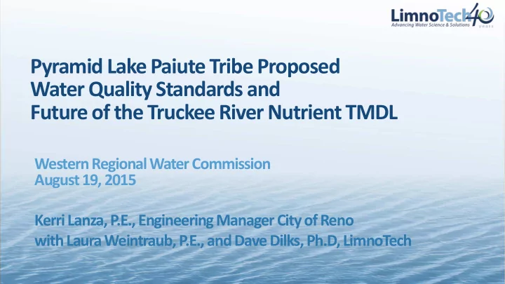 pyramid lake paiute tribe proposed water quality