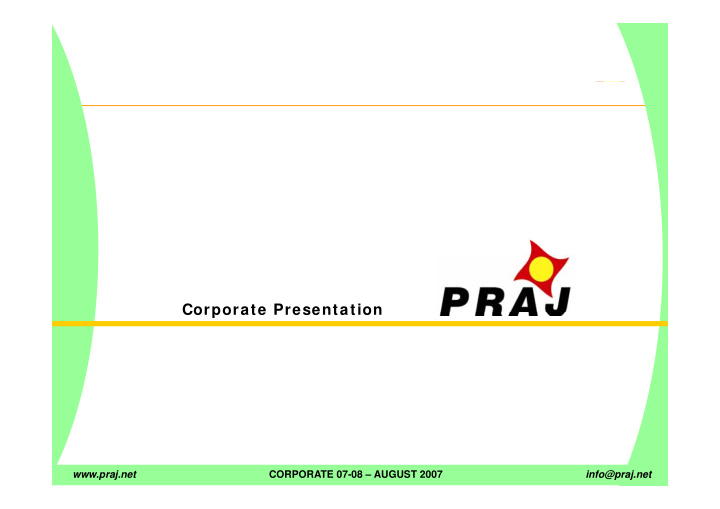 corporate presentation corporate presentation