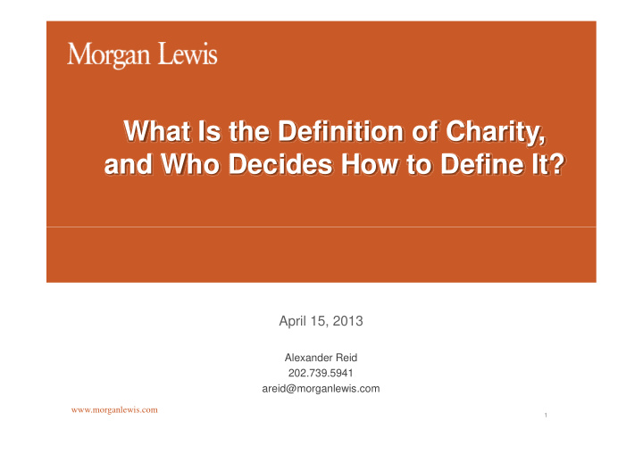 what is the definition of charity and who decides how to