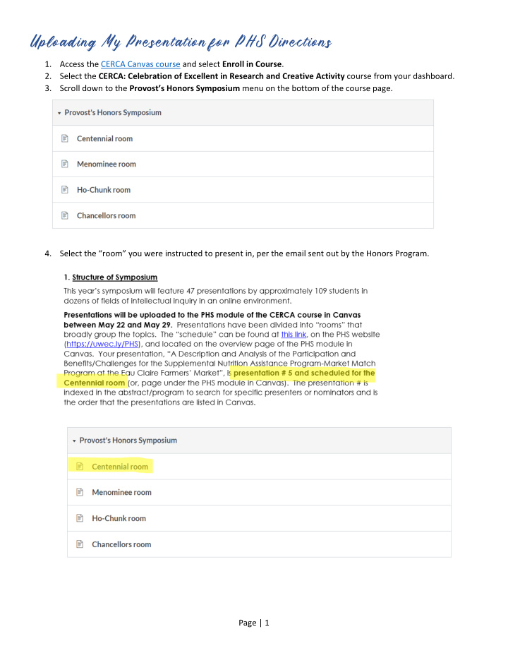 uploading my presentation for phs directions