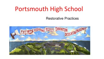 Portsmouth High School  Restorative Practices  Portsmouth High School  Fundamental hypothesis of RP