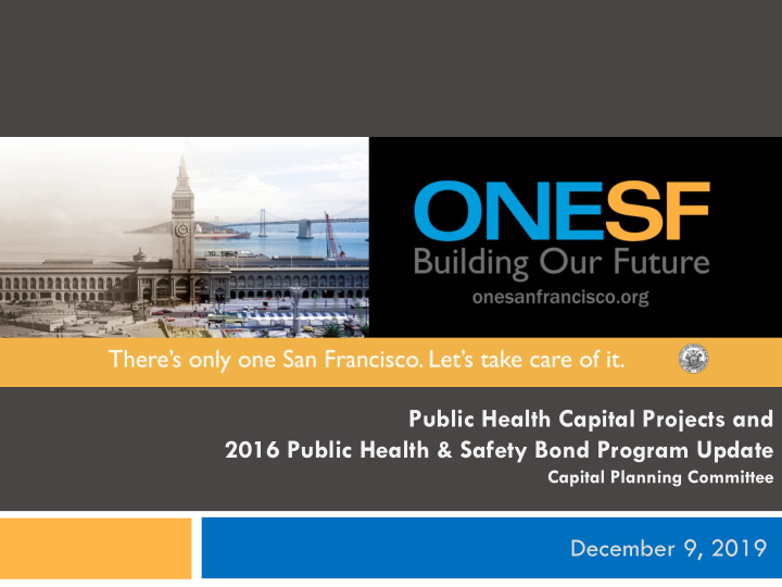 public health capital projects and 2016 public health