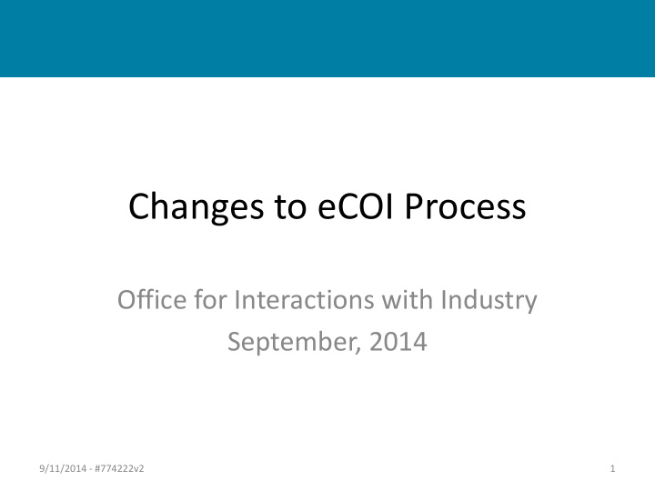 changes to ecoi process