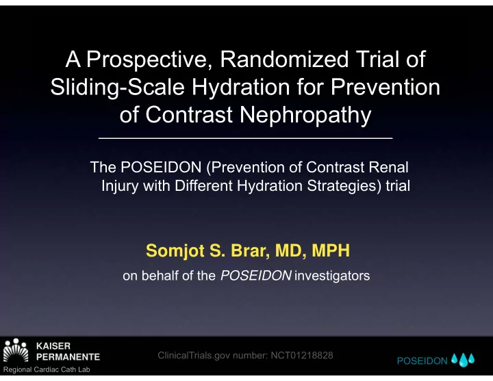 a prospective randomized trial of sliding scale hydration
