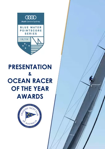 2018-19  AUDI CENTRE SYDNEY  BLUE WATER POINTSCORE RACE WINNERS  JULY 28, 2018: NOAKES SYDNEY GOLD