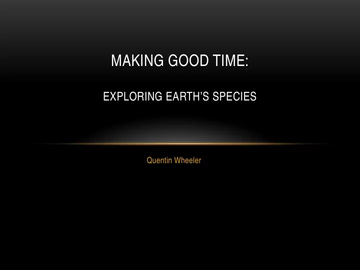 making good time