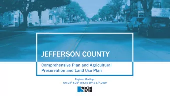 JEFFERSON COUNTY  Comprehensive Plan and Agricultural  Preservation and Land Use Plan  Regional