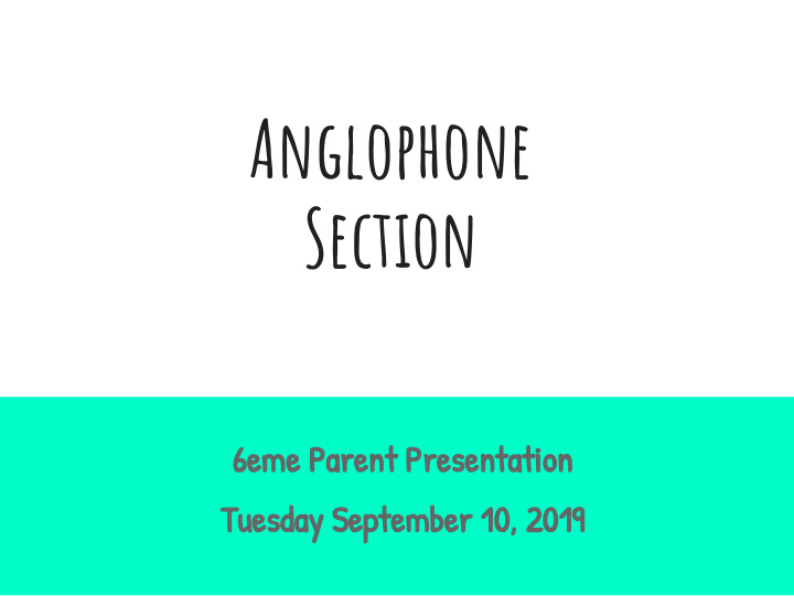anglophone section