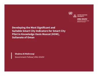 Developing the Most Significant and  Suitable Smart City Indicators for Smart City  Pilot in