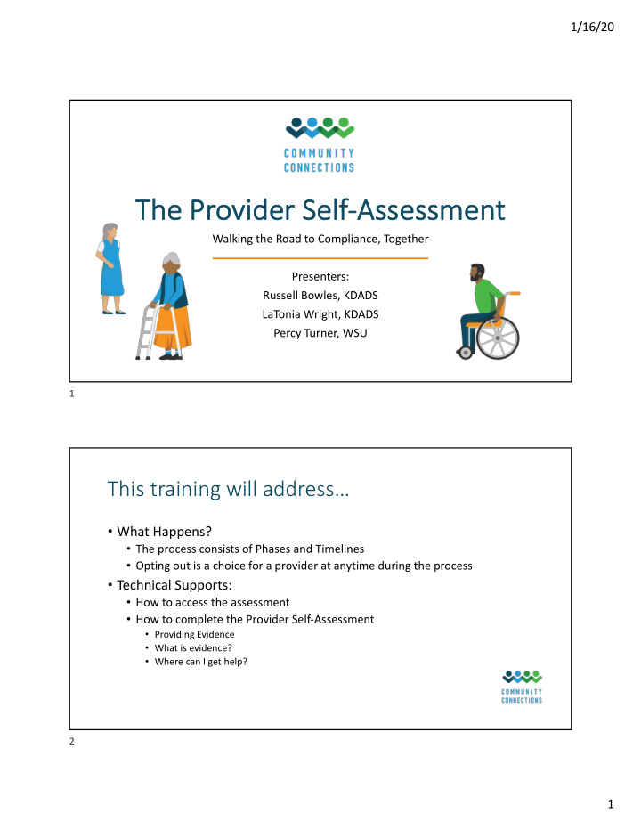 th the provider self as assessment