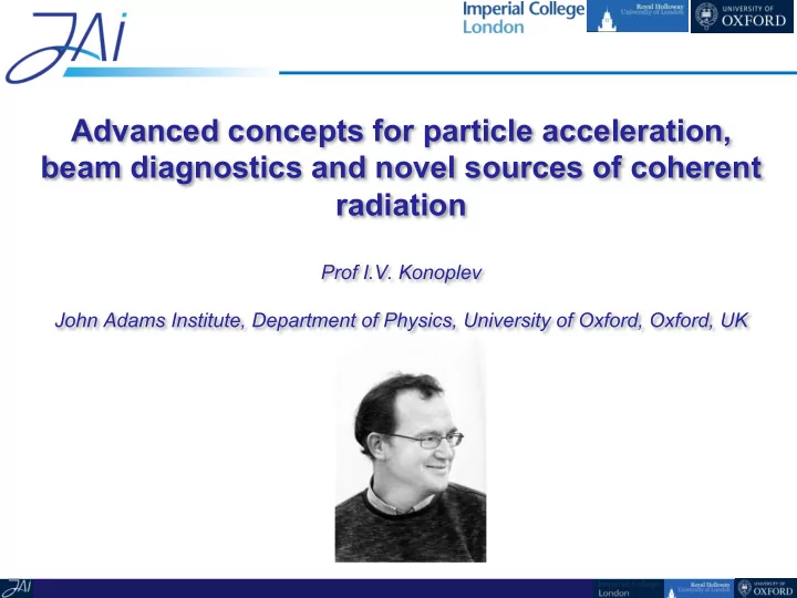 advanced concepts for particle acceleration beam