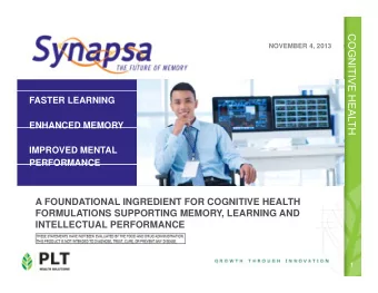 COG  NOVEMBER 4, 2013  GNITIVE  E HEALT  FASTER LEARNING  ENHANCED MEMORY  ENHANCED MEMORY  H