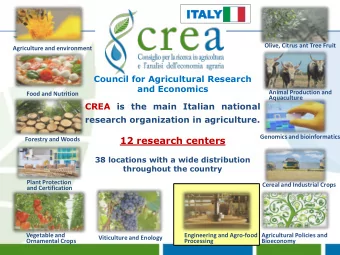 ITAL  IT  ALY  Olive, Citrus ant Tree Fruit  Agriculture and environment  Council for Agricultural