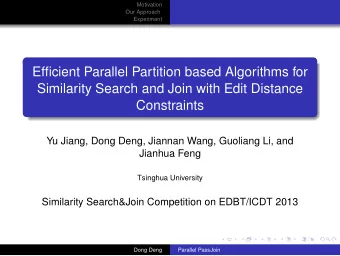 Efficient Parallel Partition based Algorithms for  Similarity Search and Join with Edit Distance
