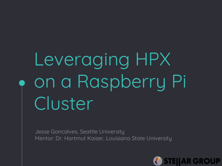 leveraging hpx on a raspberry pi cluster