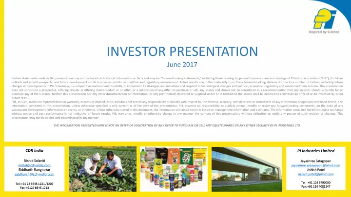 investor presentation