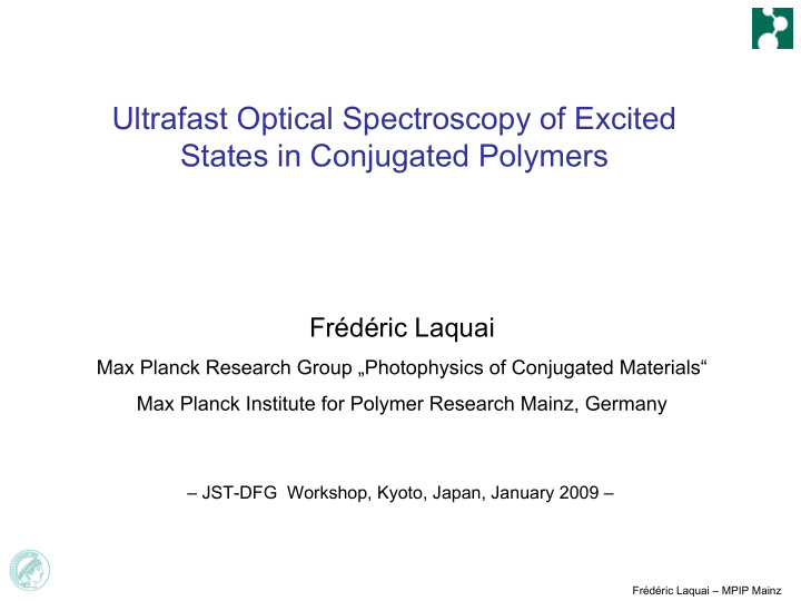ultrafast optical spectroscopy of excited states in