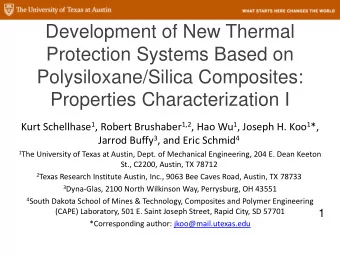 Development of New Thermal  Protection Systems Based on  Polysiloxane/Silica Composites: