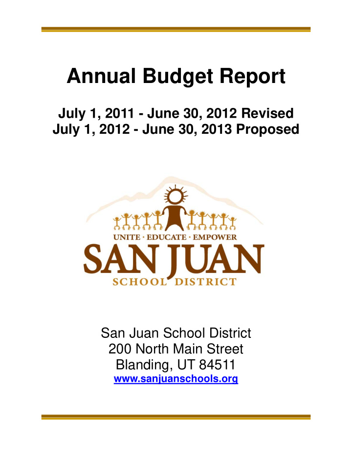 annual budget report