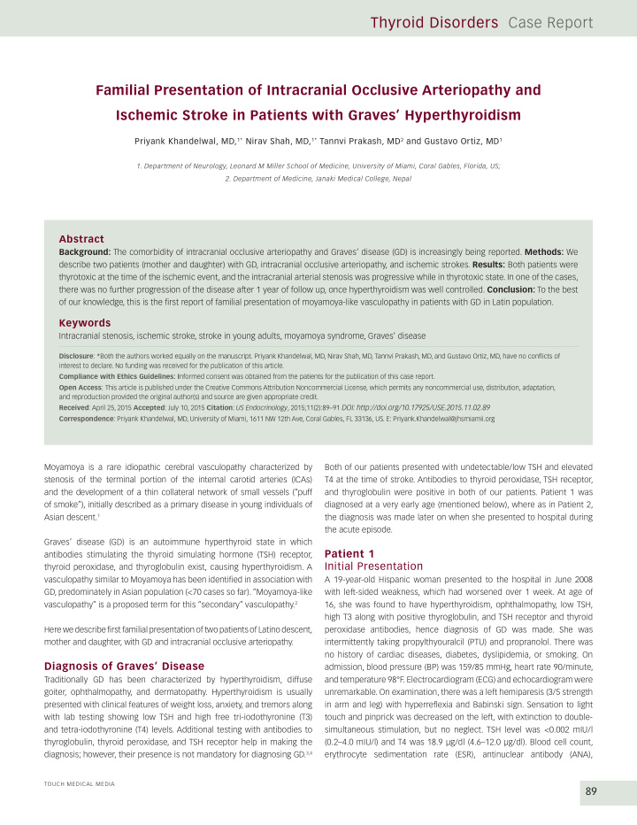 thyroid disorders case report