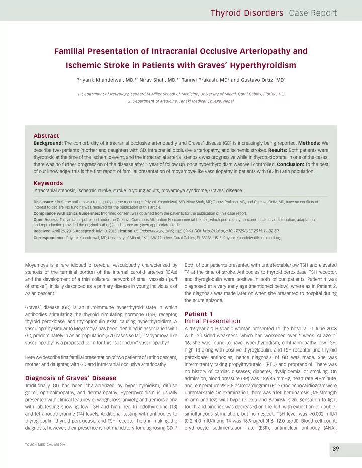 thyroid disorders case report