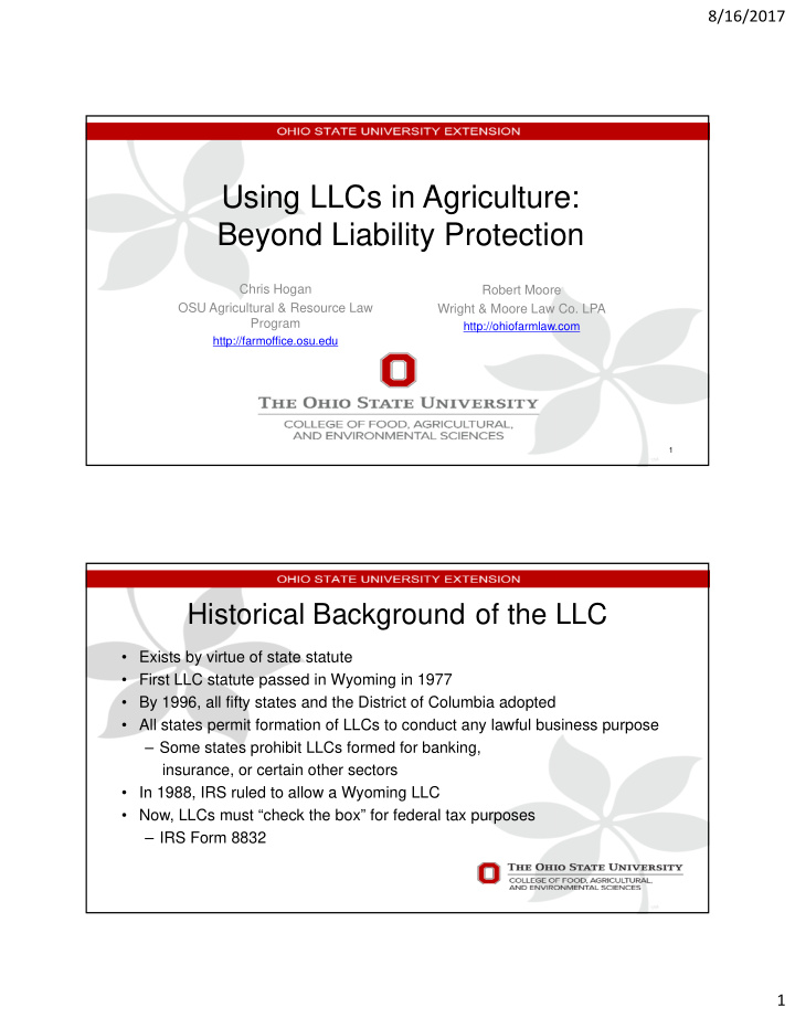 using llcs in agriculture beyond liability protection
