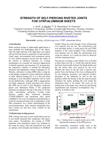 STRENGTH OF SELF-PIERCING RIVETED JOINTS  FOR CFRP/ALUMINIUM SHEETS L. Kroll 1 , S. Mueller 1,3 *,