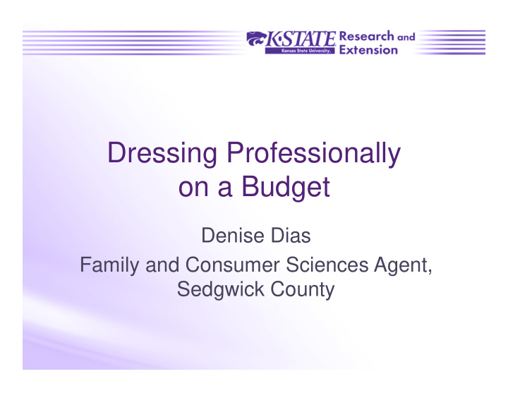 dressing professionally on a budget