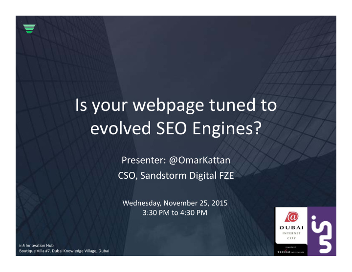 is your webpage tuned to evolved seo engines
