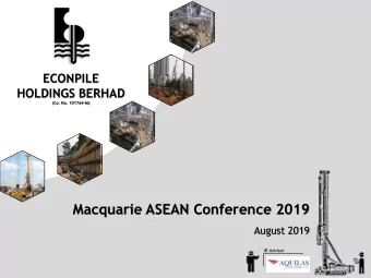 Macquarie ASEAN Conference 2019  August 2019  IR Adviser  Corporate Profile  Operations Review